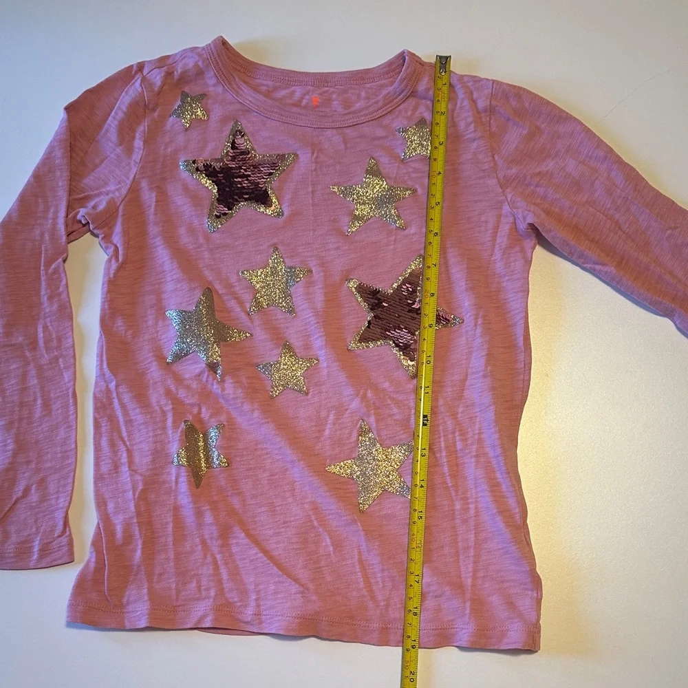 Crewcuts Pink Long Sleeve Shirt with Gold Star Accents